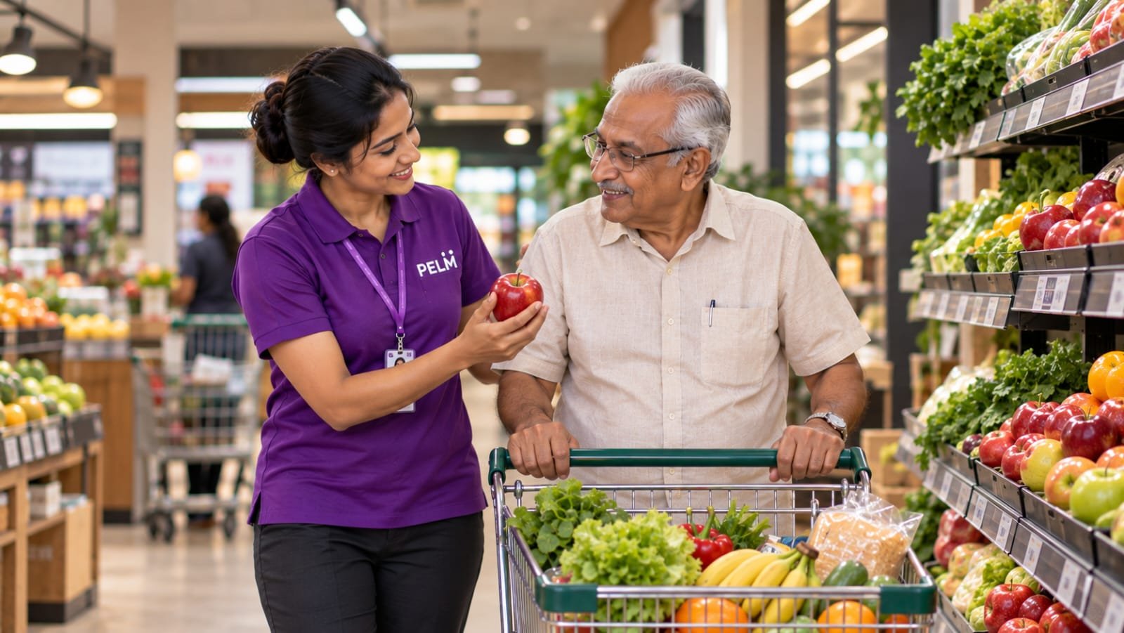 A PELM caregiver with an elderly client